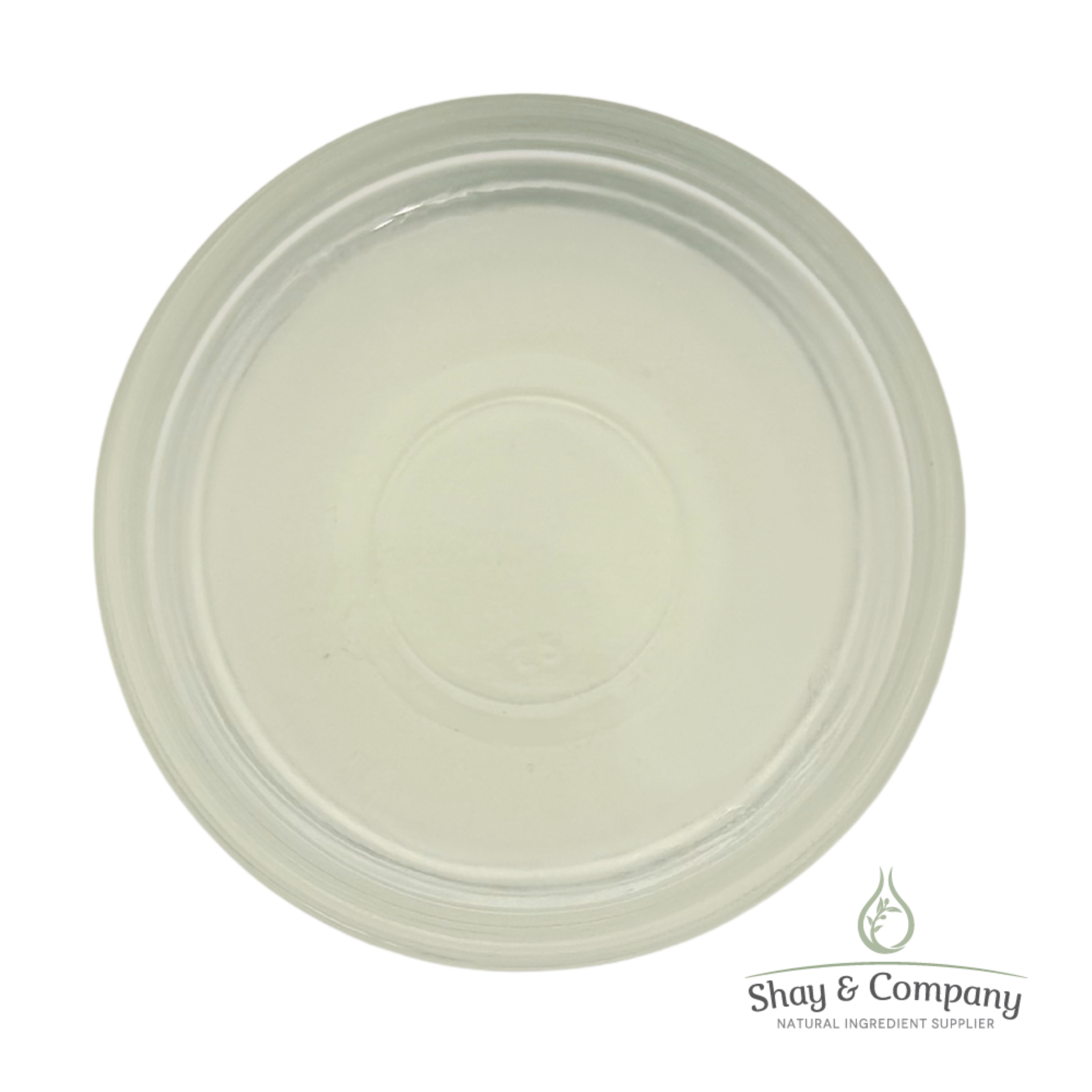 Shay & Company natural ingredient supplier logo displayed on a pale green circular container lid.